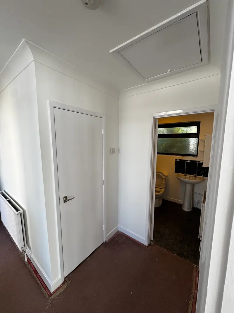 Bright, freshly decorated hallway